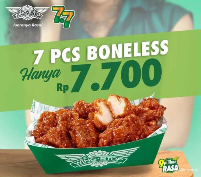 Promo 7.7 Wingstop Terbaru Juli 2024, Tebus Murah 7 Boneless Cuma Rp 7.700