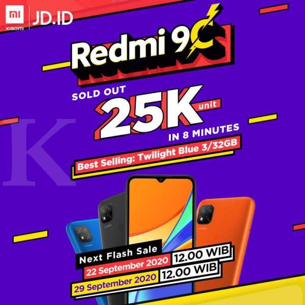 25,000 Unit Smartphone Xiaomi Redmi 9C di JD.ID Habis Terjual