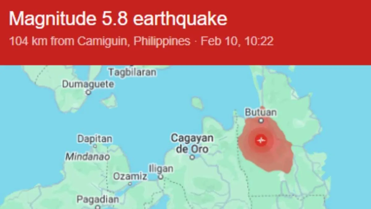 Earthquake of Magnitude 5.6 Strikes Mindanao, Philippines 