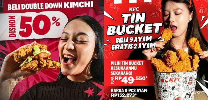 Promo KFC 16 November 2023, Diskon 50% si Menu Unik Double Down Kimchi