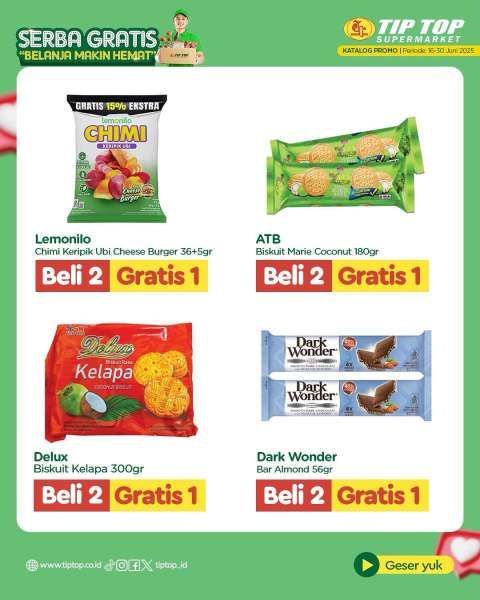 Promo Tip Top Serba Gratis 16-30 Juni 2025