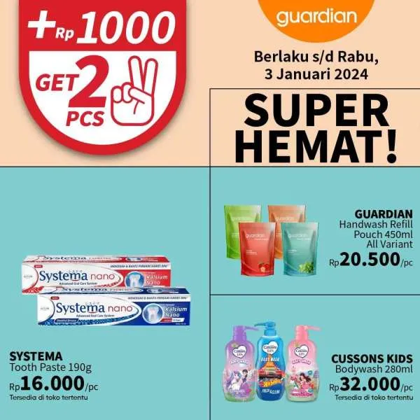 Promo Guardian Super Hemat Periode 21 Desember 2023-3 Januari 2024