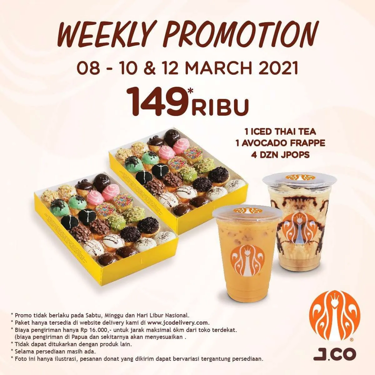 Paket donat murah hanya di Promo J.CO 8-10 Maret 2021