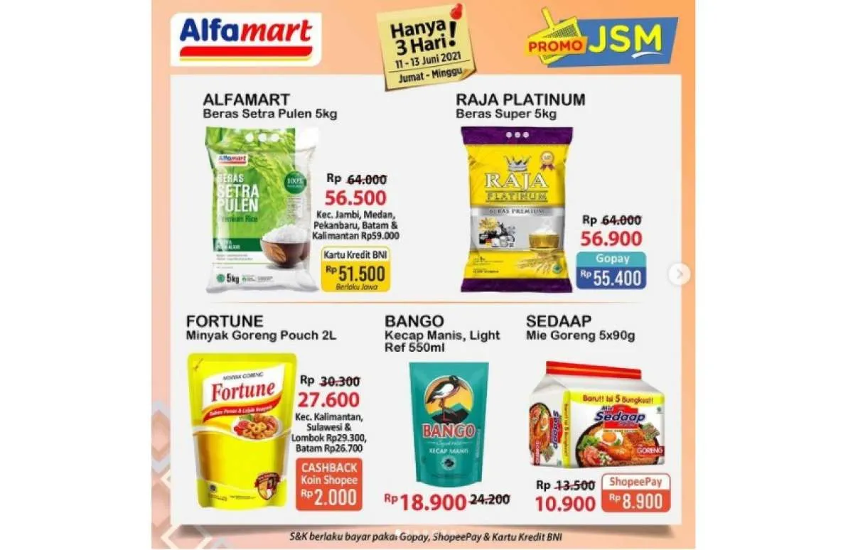  Promo JSM Alfamart 11-13 Juni 2021, diskonan akhir pekan! 