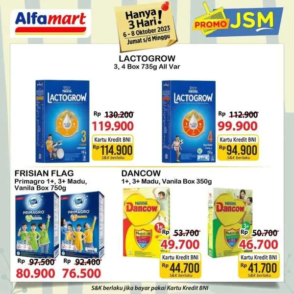 Promo JSM Alfamart Hanya 3 Hari Periode 6-8 Oktober 2023