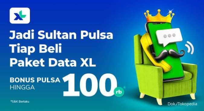 Promo Tokopedia April 2022, Beli Paket Data XL Bonus Pulsa hingga Rp 100.000!