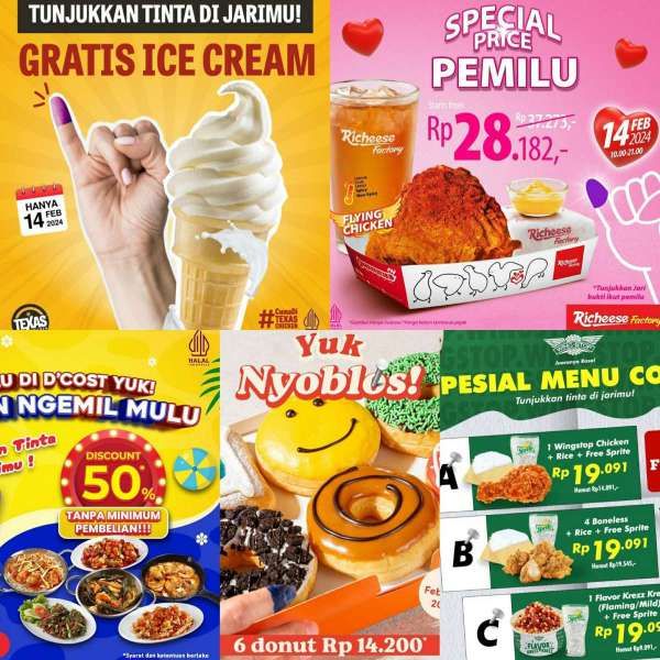 5 Promo Pemilu 2024 di Wingstop, Richeese, Texas Chicken, DCost, Dunkin