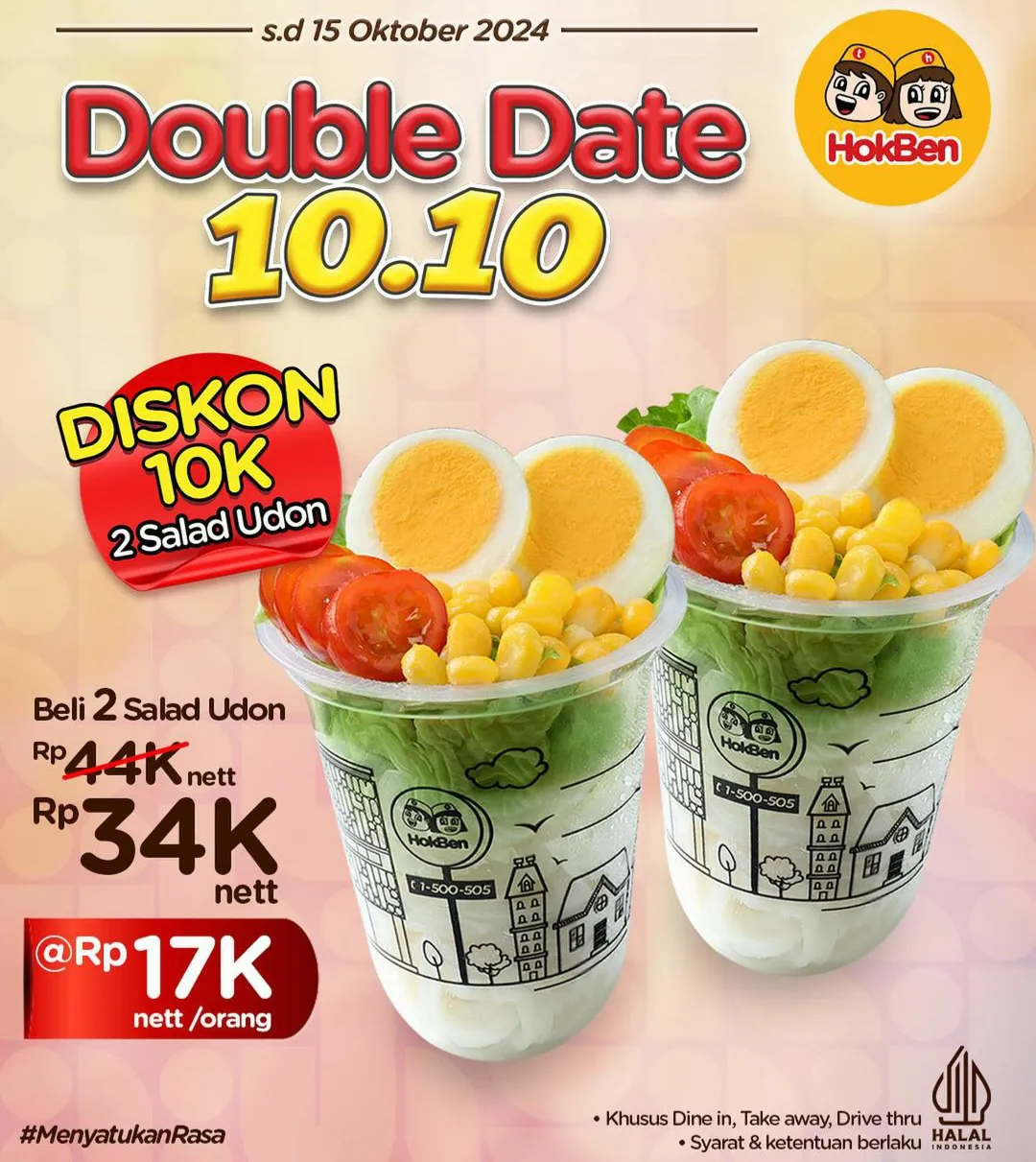 Promo 10.10 Hokben salad udon