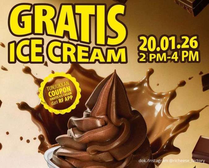 Cara Mudah Dapat Ice Cream Gratis di Promo Richeese Factory Hari Ini Saja, Cek Jamnya