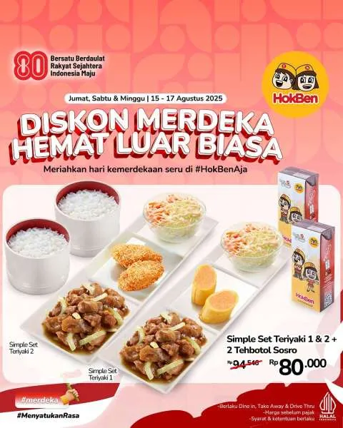 Promo HokBen Diskon Merdeka Hemat Luar Biasa Paket Berdua
