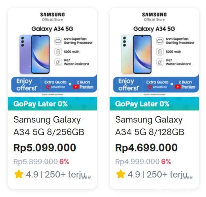 Harga Samsung Galaxy A34 5G