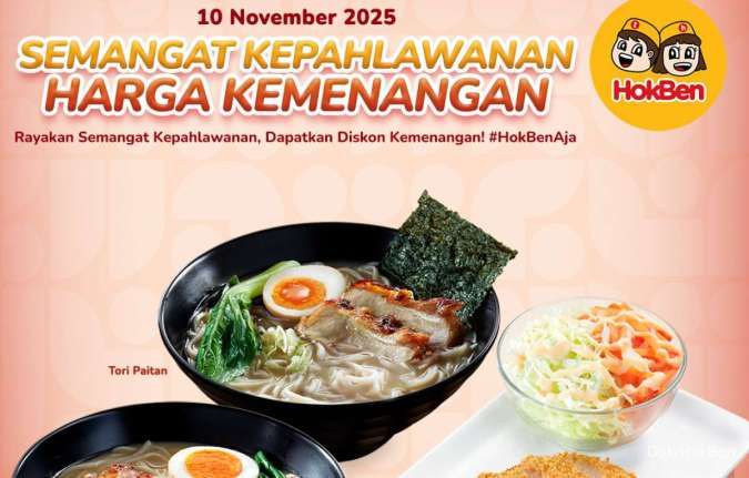 Promo HokBen Hari Ini 10 November 2025, Hari Pahlawan Gratis Chicken Katsu