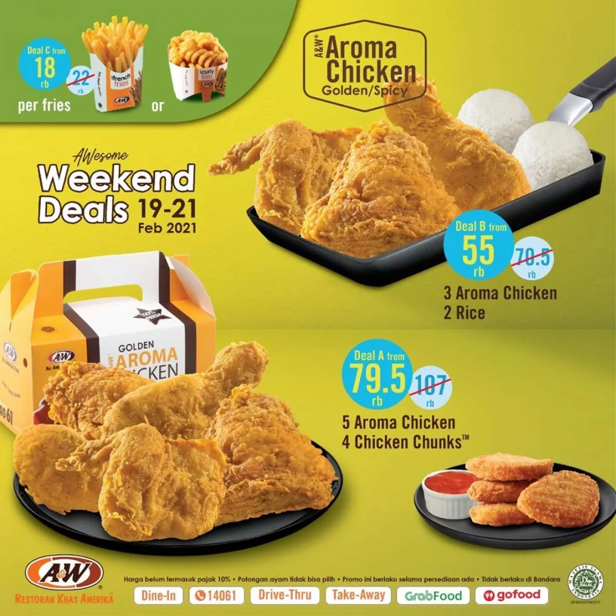 Promo A&W 19-21 Februari 2021, beragam paket menu mulai Rp 18.000