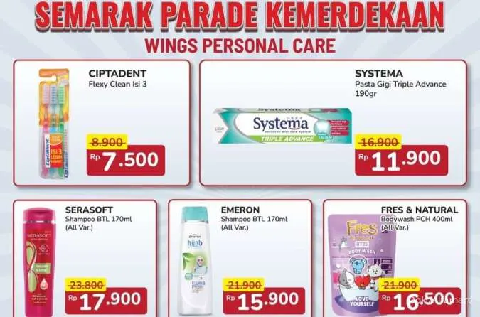 Promo Alfamart Parade Kemerdekaan 1-23 Agustus 2025, Body Care Wings Harga Spesial