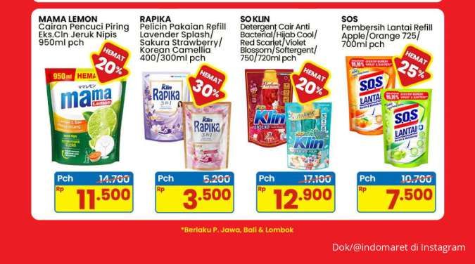 Promo Indomaret Juli Hemat Minggu Ini, Mama Lemon & Rapika Hemat Sampai 30%