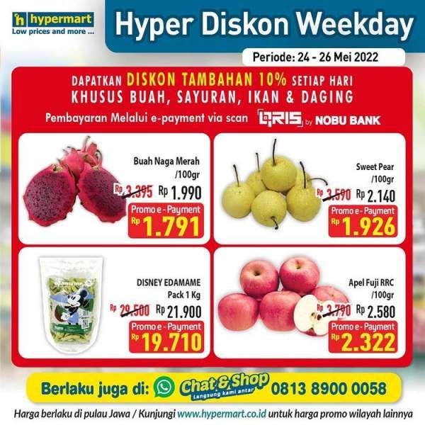 Promo Hypermart Hyper Diskon Weekday Mulai 24-26 Mei 2022