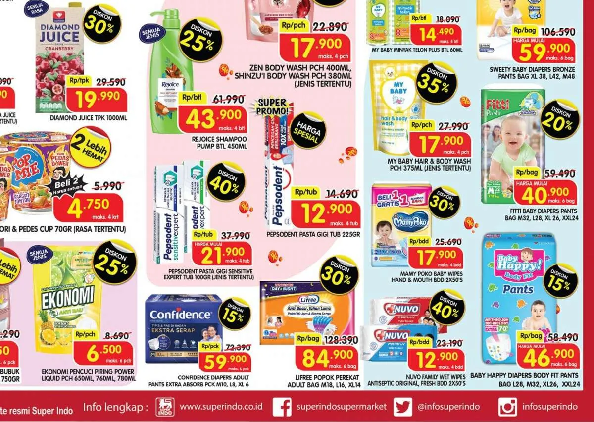 Promo Superindo Weekday 19 Juni 2025, Diskon Baby Happy & Nuvo Berakhir Hari Ini