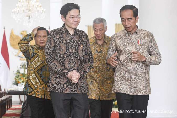 Menhan Prabowo Dampingi Presiden Jokowi Terima Kunjungan PM dan Wakil PM Singapura