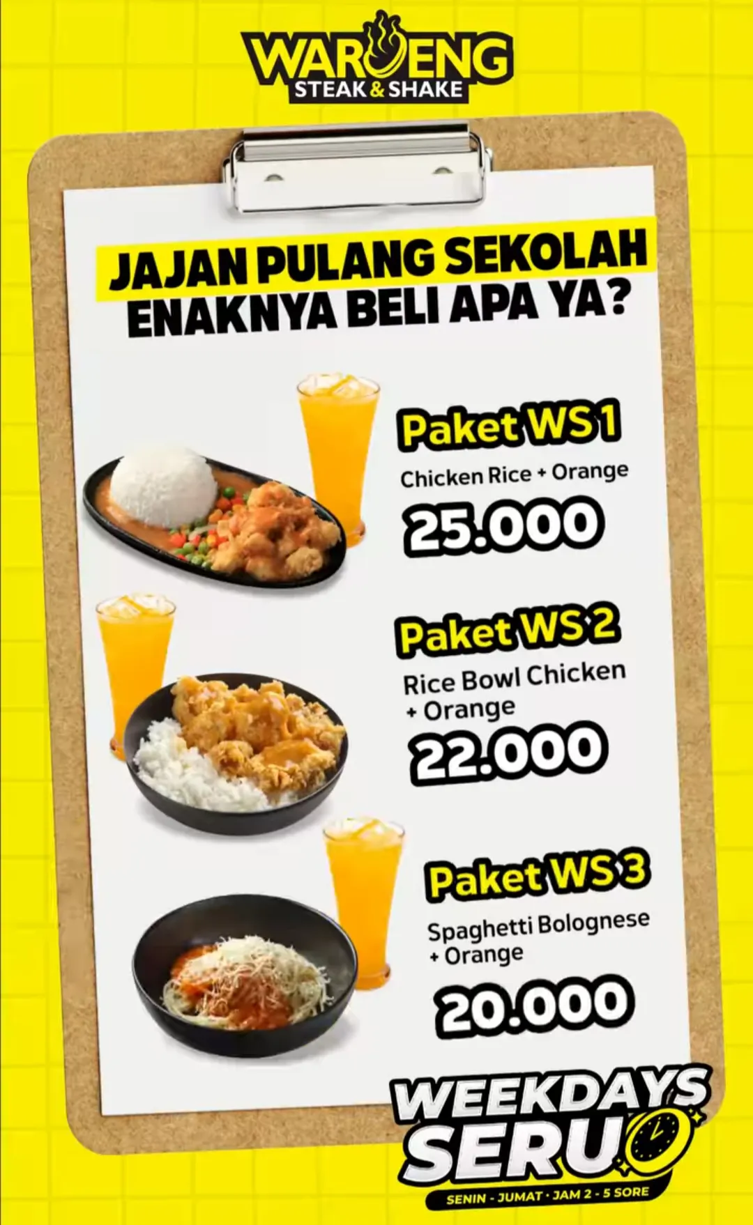 Waroeng Steak Weekdays Seru Rp 20.000-an