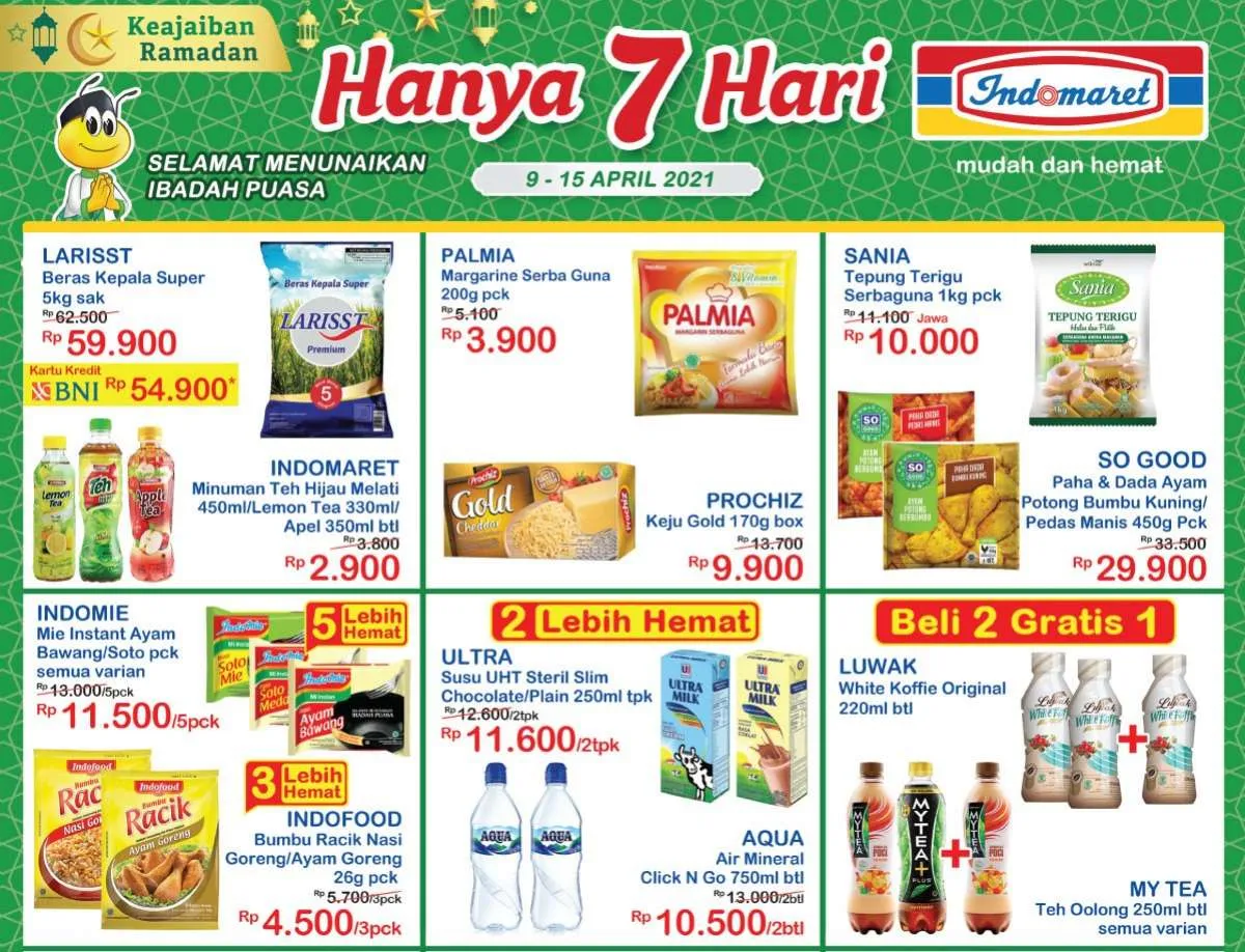 Diskonan sepekan penuh, Promo Indomaret Hanya 7 Hari periode 9-15 April 2021!