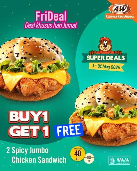 Promo A&W FriDeal Buy 1 Get 1 Free