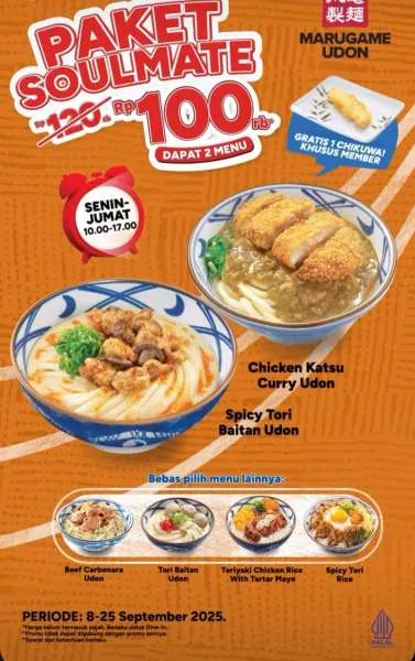 Promo Marugame Udon Paket Soulmate 8-25 September 2025
