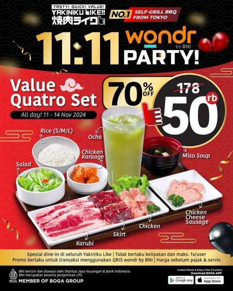 Promo 11.11 di Yakiniku 11-14 November 2024