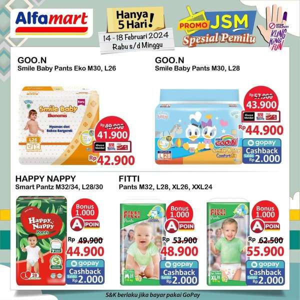 Promo JSM Alfamart Spesial Pemilu 14-18 Februari 2024