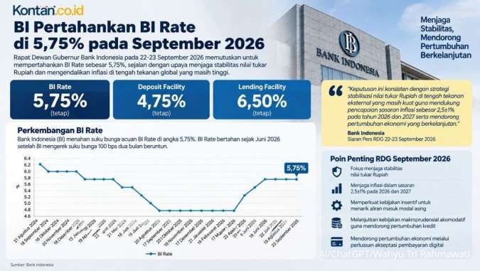 BI Tahan Suku Bunga BI Rate 5,75%, Pakai Instrumen Lain Untuk Menjaga Rupiah