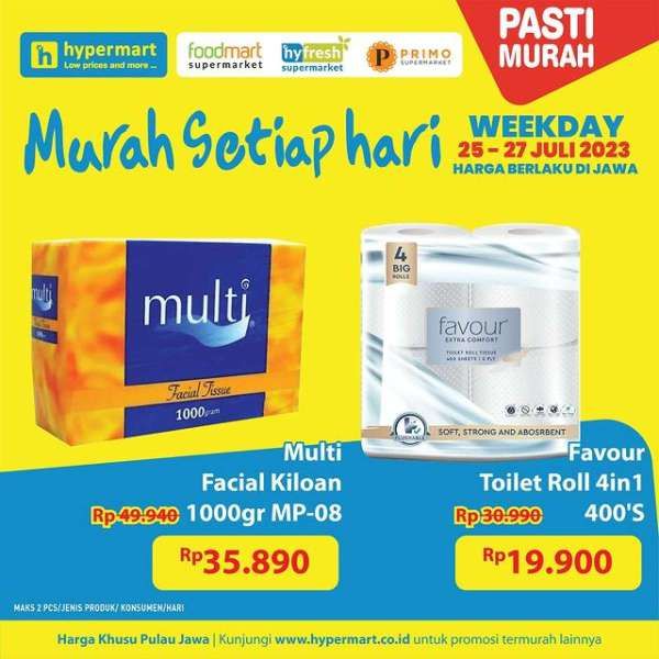 Katalog Harga Promo Hypermart Weekday 25-27 Juli 2023