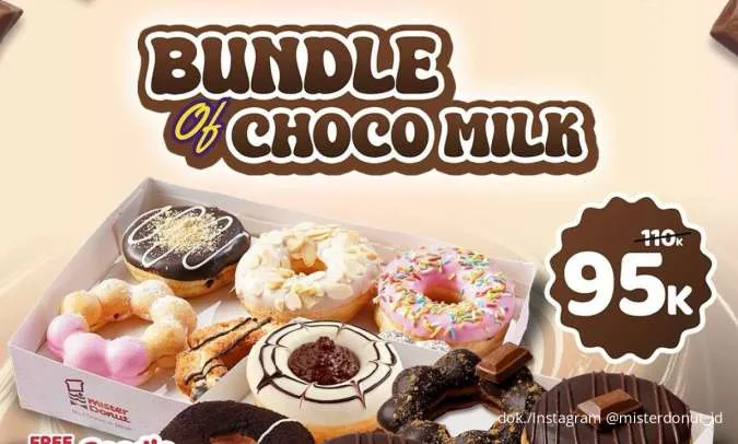 Cuma 3 Hari! Promo Mister Donut Bundle of Chocomilk, 1 Lusin Donut Lebih Hemat