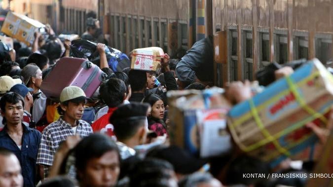 Pagi tadi ada 4.190 pemudik kembali tiba di Gambir