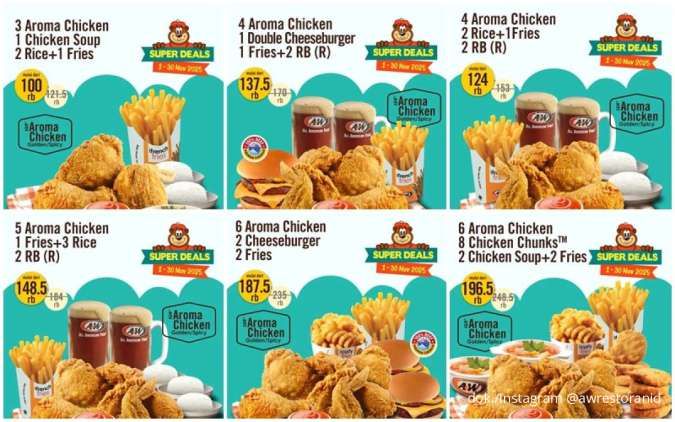 Kumpulan Promo A&W Sharing Meal November 2025, Makan Rame-Rame Mulai Rp 100K