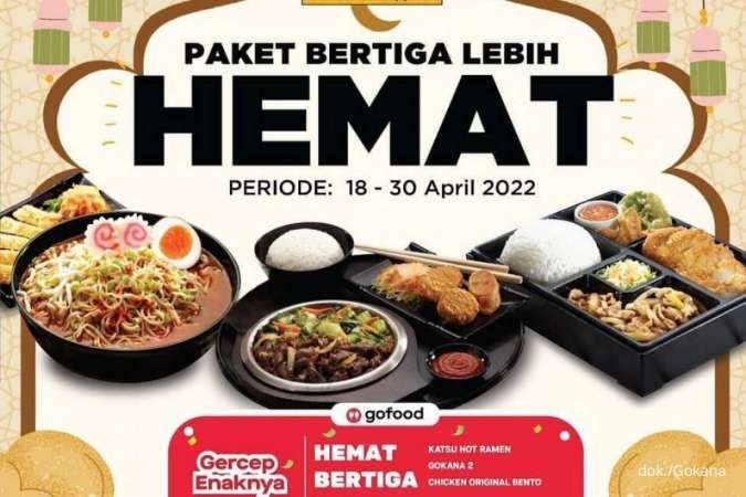 Promo Gokana 18-30 April 2022, Beli 3 Paket Gokana Lebih Hemat Antar Pakai GoFood