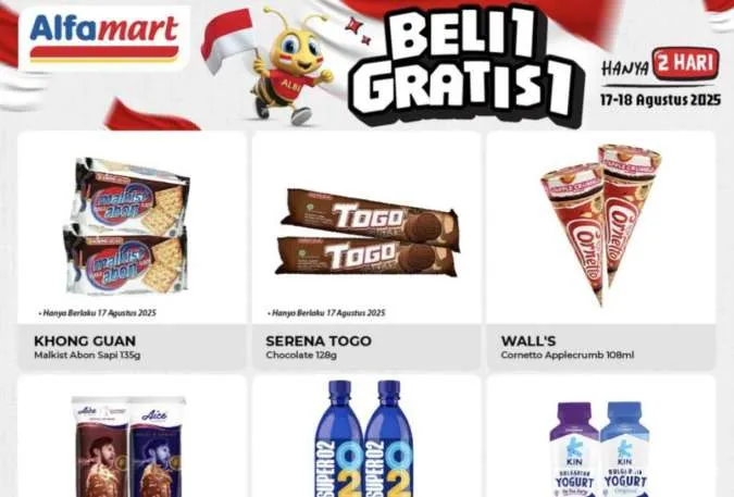 Promo Alfamart Semarak Merdeka 18 Agustus 2025, Beli 1 Gratis 1 Es Krim-Ultra Milk