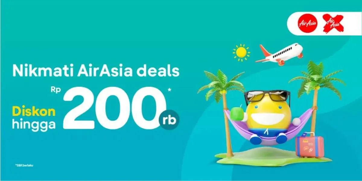 Promo AirAsia Deals di Tiket.com, Ada Diskon Tiket Pesawat hingga Rp 200.000