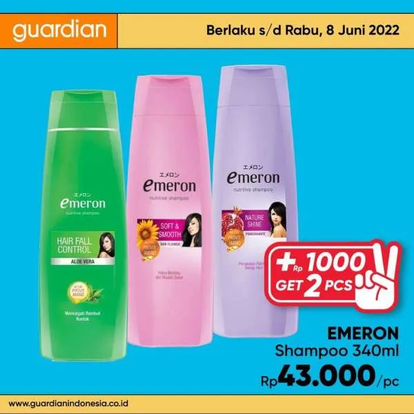 Promo Guardian +1000 Get 2 Pcs Periode 2-8 Juni 2022