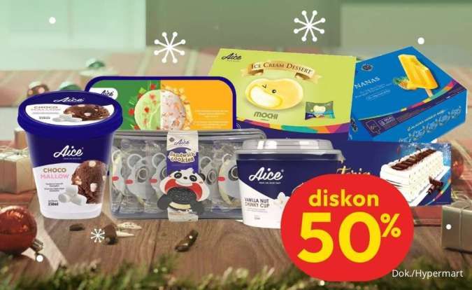 Promo JSM Hypermart Weekend 12-15 Desember 2025, Aneka Es Krim Aice Diskon 50%