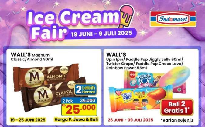 Promo Indomaret Ice Cream Fair sampai 9 Juli 2025, Es Krim Magnum Beli 2 Rp 25.000