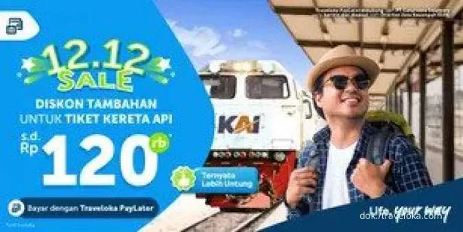 Promo Traveloka 12.12 Sale Ada Diskon Tambahan Tiket Kereta Api Rp 120.000
