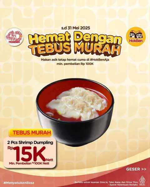 Promo Hokben Tebus Murah Shrimp Dumpling