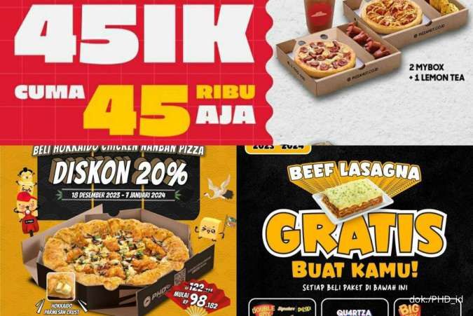 Promo PHD Desember 2023-Januari 2024, Pizza-Wingstreet Rp 45.000 dan Gratis Lasagna
