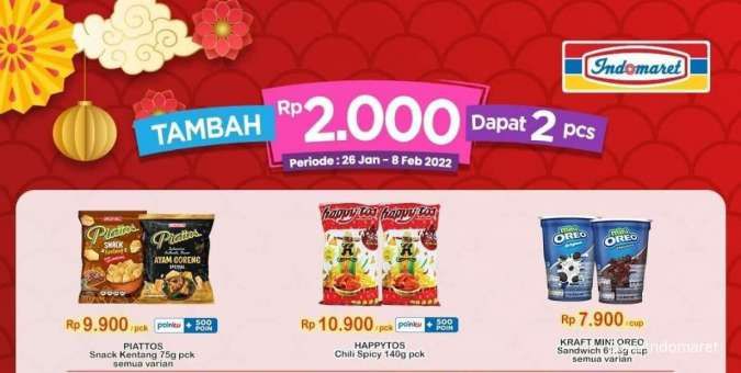 Promo Indomaret Tambah Rp 2.000 Dapat 2 Pcs, Berlaku hingga 8 Februari 2022