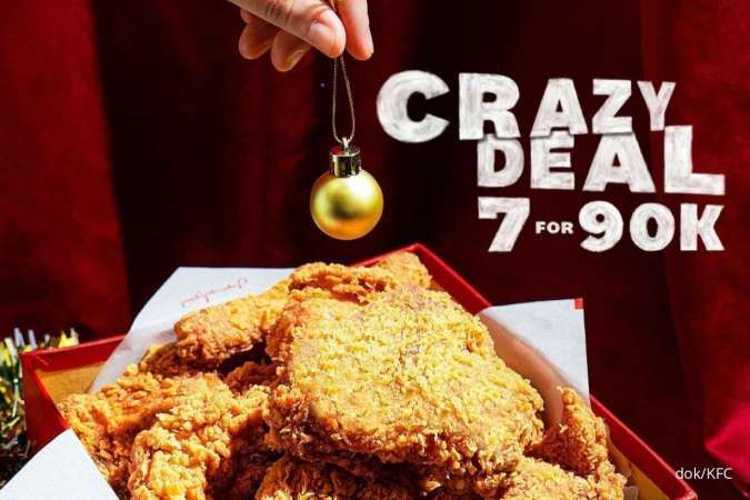 Promo KFC Spesial Natal 2022, Beli Paket Crazy Deal 7 Ayam Hanya Rp 90.000