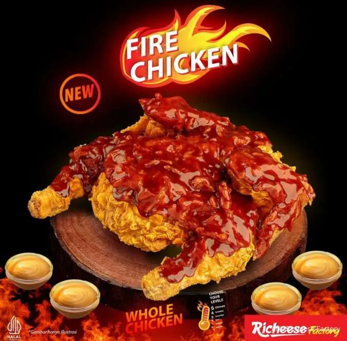 1 ekor ayam utuh ala Richeese Factory: Fire Chicken Whole