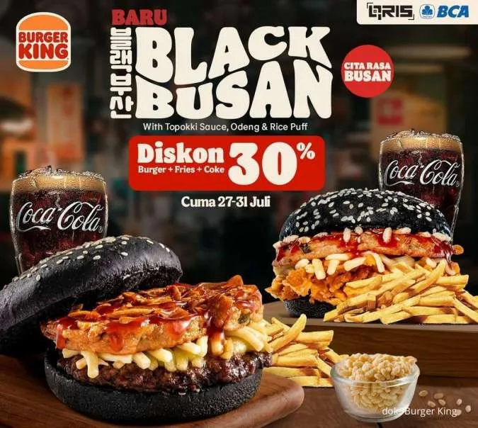 Promo Burger King diskon menu Black Busan via BCA
