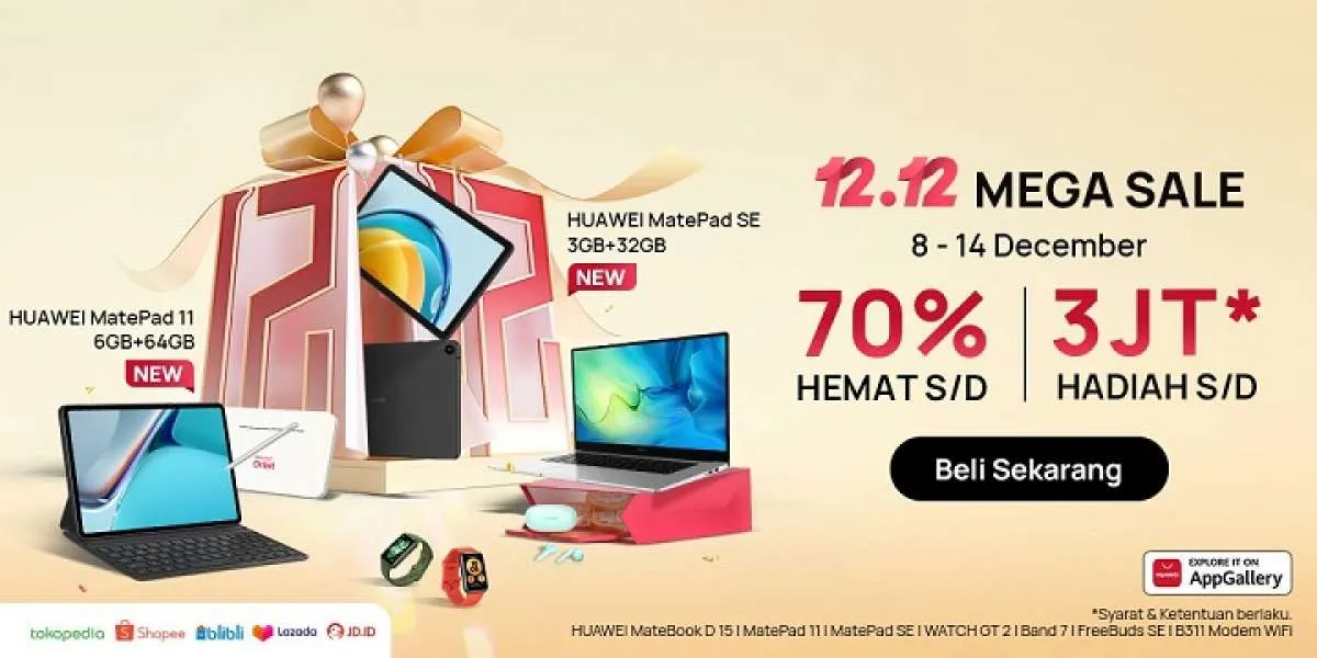Huawei Berikan Potongan Harga Hingga 70% lewat Program HUAWEI 12.12 Big Sale 