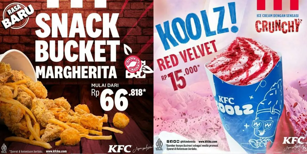 Promo KFC Menu Terbaru Ada Snack Bucket Margherita dan Koolz Red Velvet
