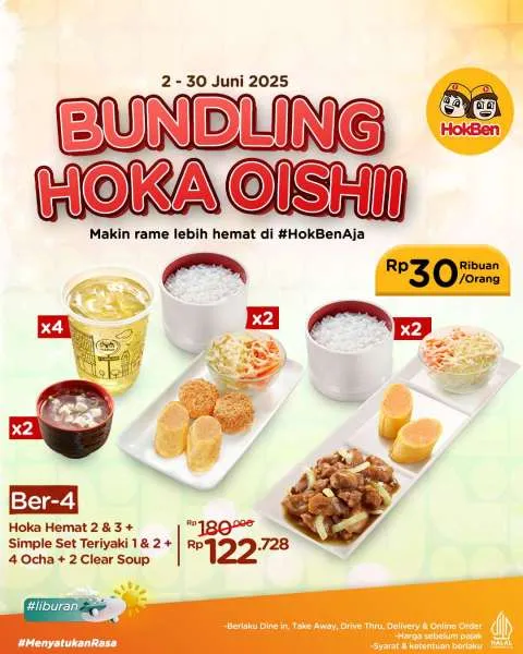 Promo HokBen Bundling Hoka Oishii Berempat