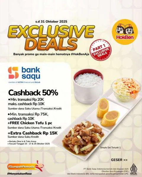Promo HokBen x Bank Saqu Oktober 2025